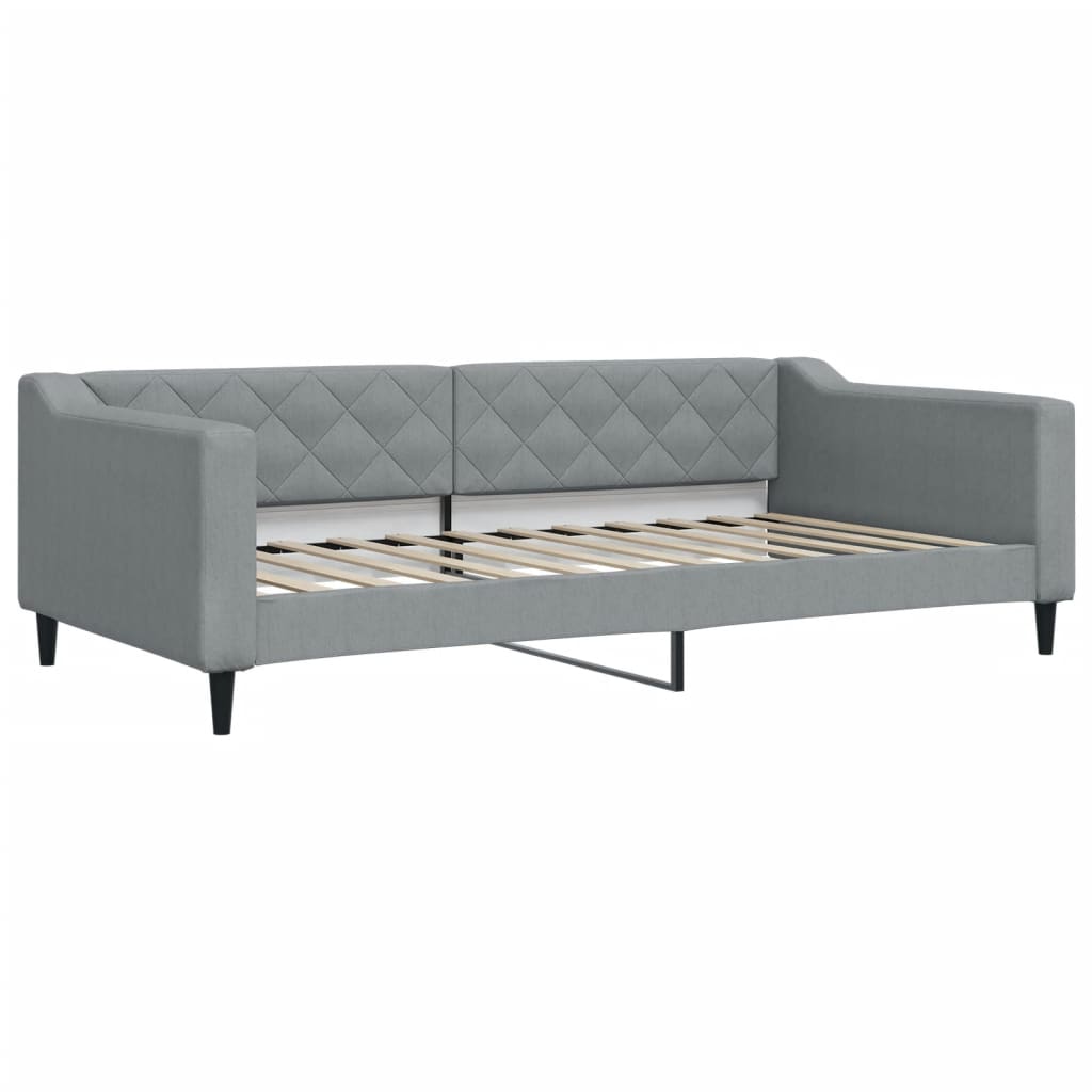 daybed med udtræk 100x200 cm stof lysegrå