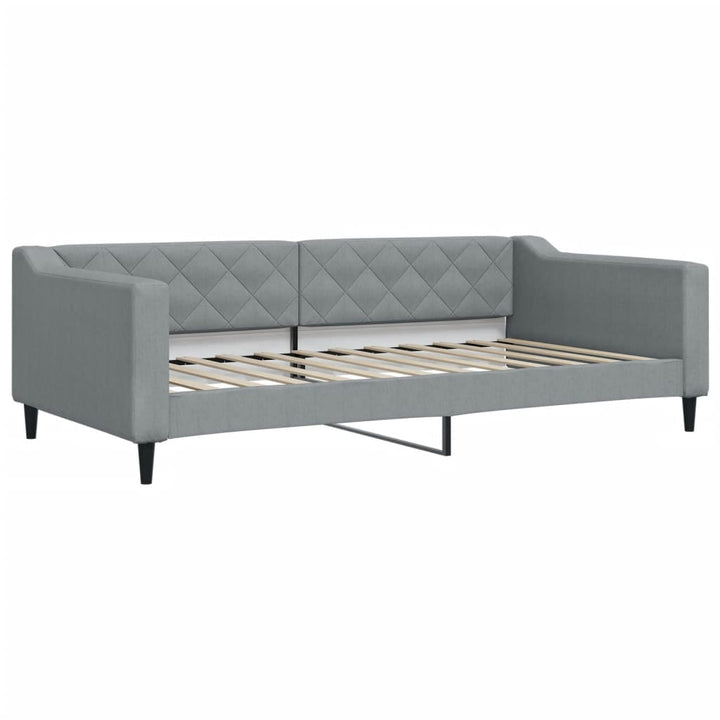daybed med udtræk 100x200 cm stof lysegrå