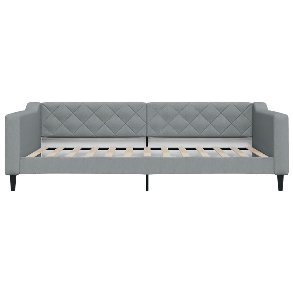 daybed med udtræk 100x200 cm stof lysegrå