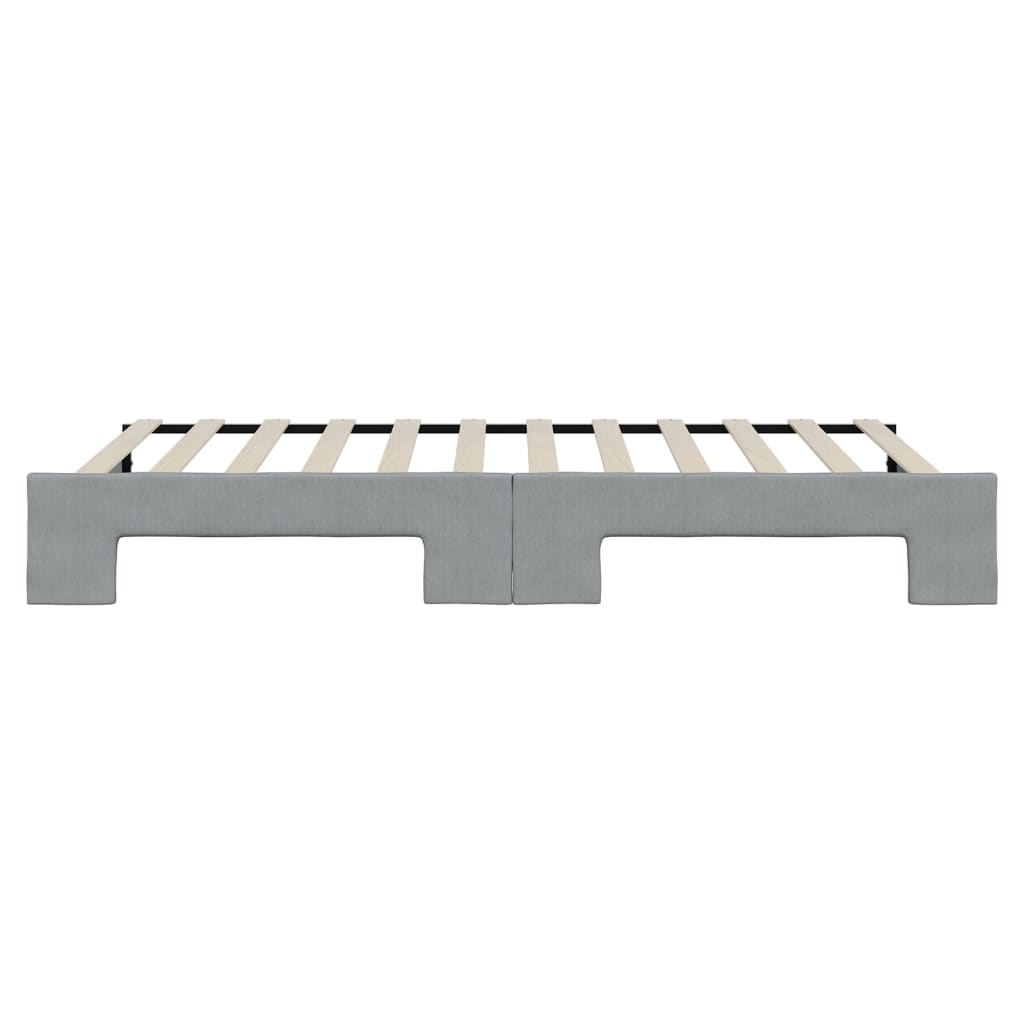 daybed med udtræk 100x200 cm stof lysegrå