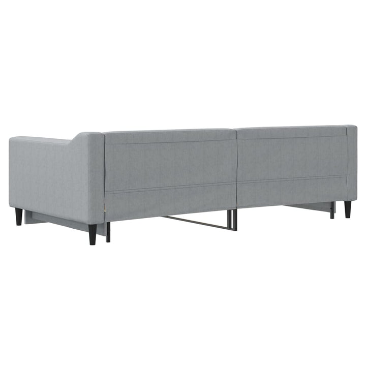 daybed med udtræk 100x200 cm stof lysegrå