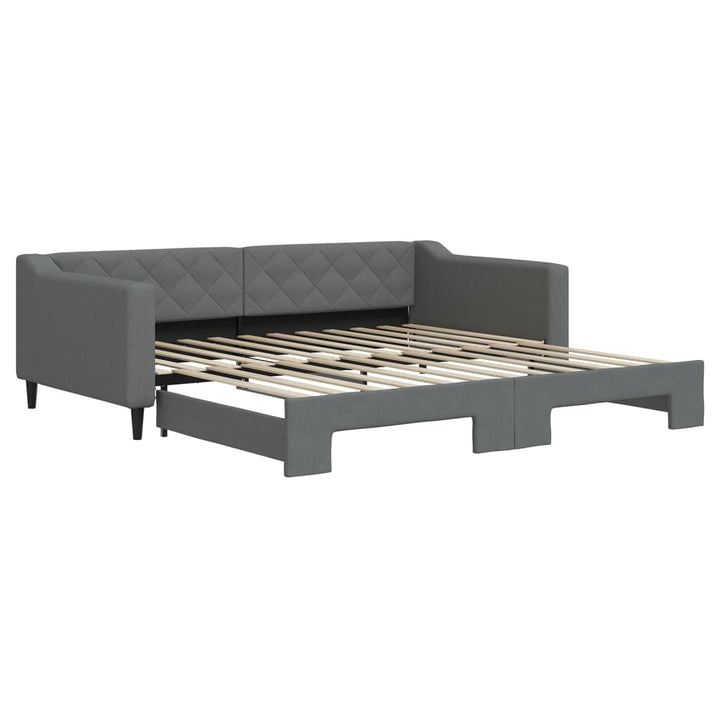 daybed med udtræk 100x200 cm stof mørkegrå