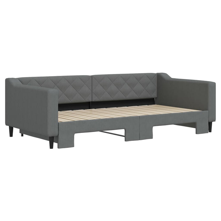 daybed med udtræk 100x200 cm stof mørkegrå
