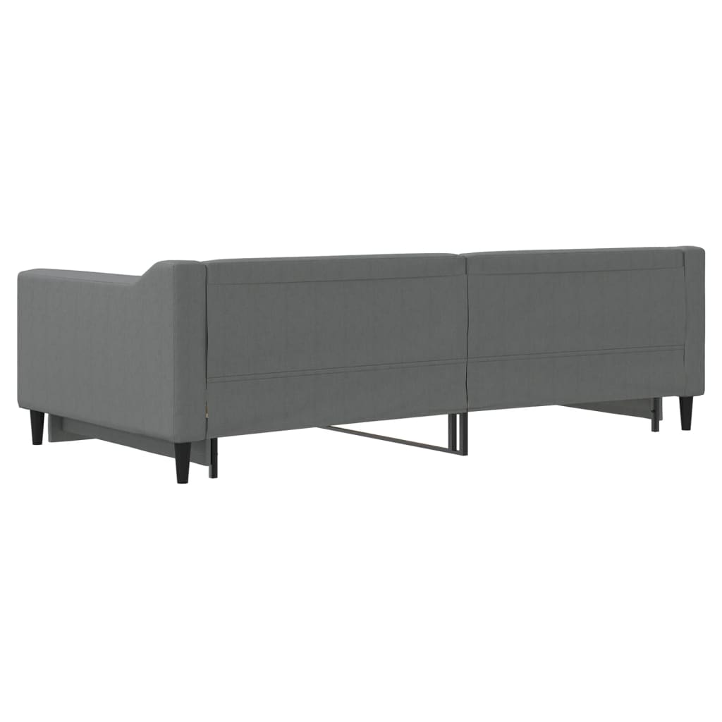 daybed med udtræk 100x200 cm stof mørkegrå