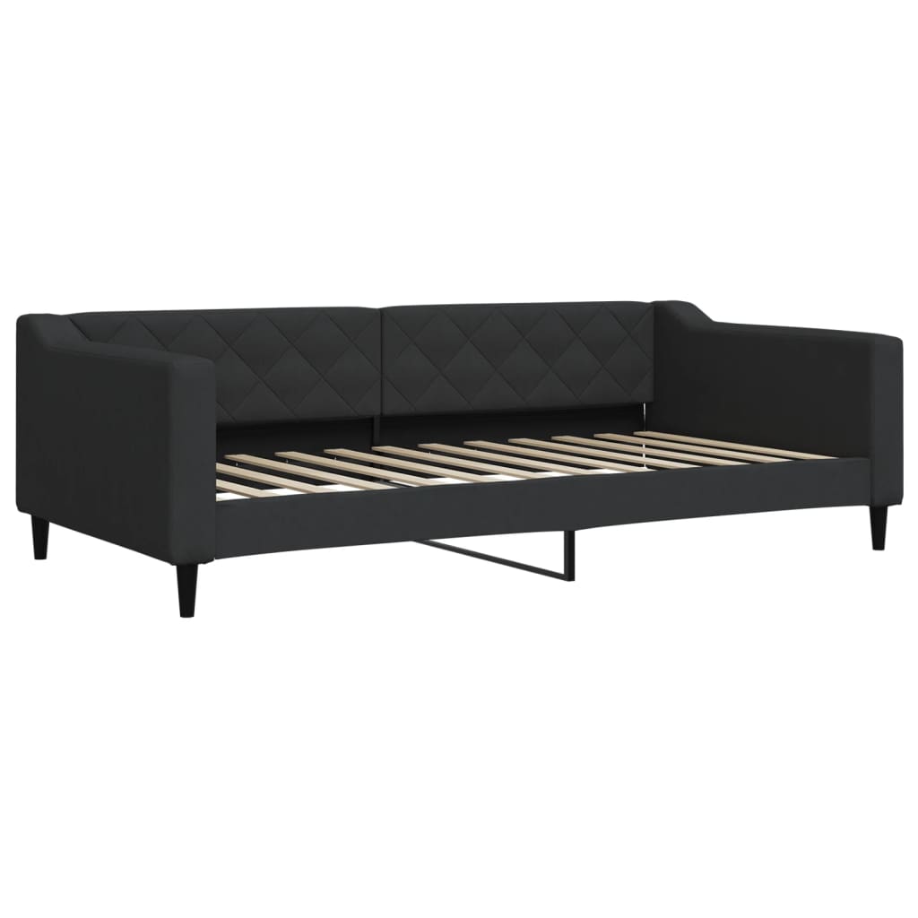 daybed med udtræk 100x200 cm stof sort