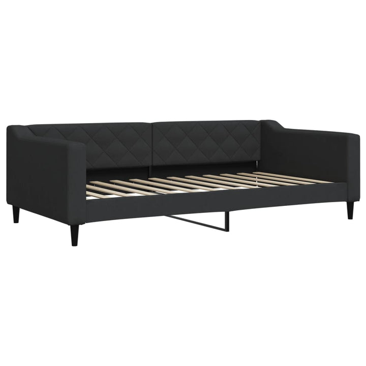daybed med udtræk 100x200 cm stof sort