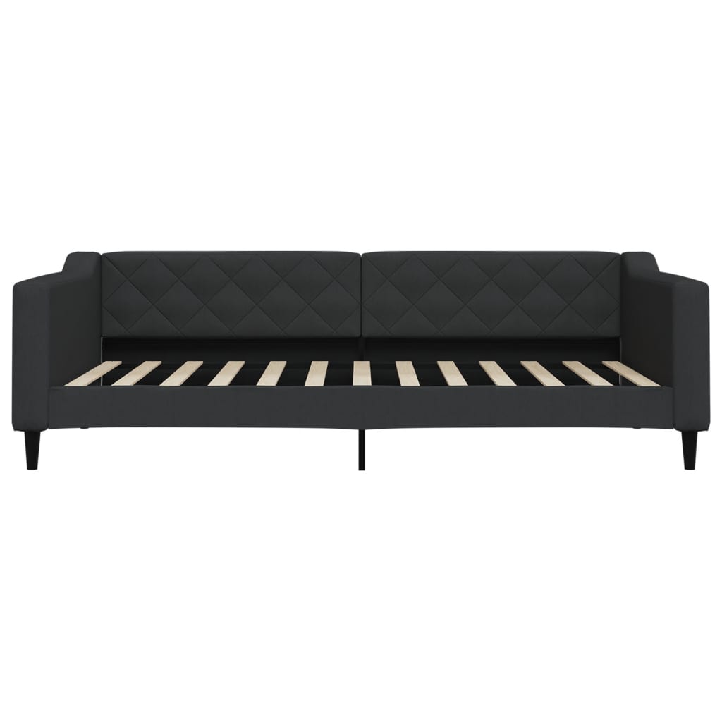 daybed med udtræk 100x200 cm stof sort