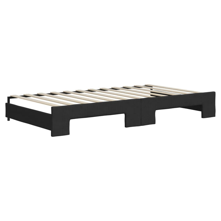 daybed med udtræk 100x200 cm stof sort