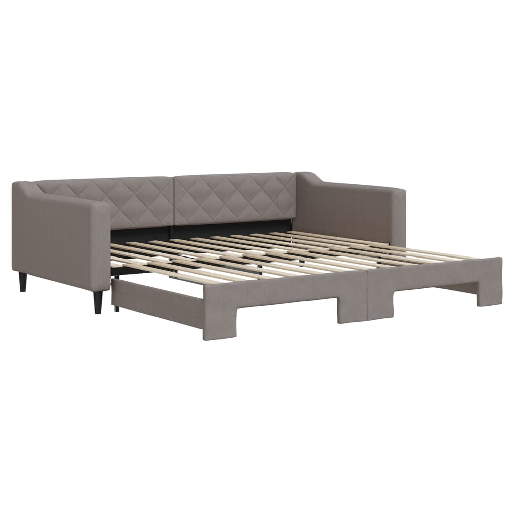 daybed med udtræk 100x200 cm stof gråbrun