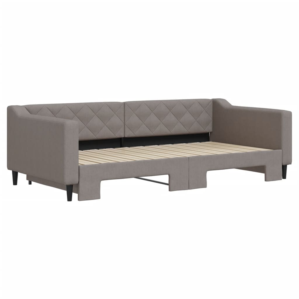 daybed med udtræk 100x200 cm stof gråbrun