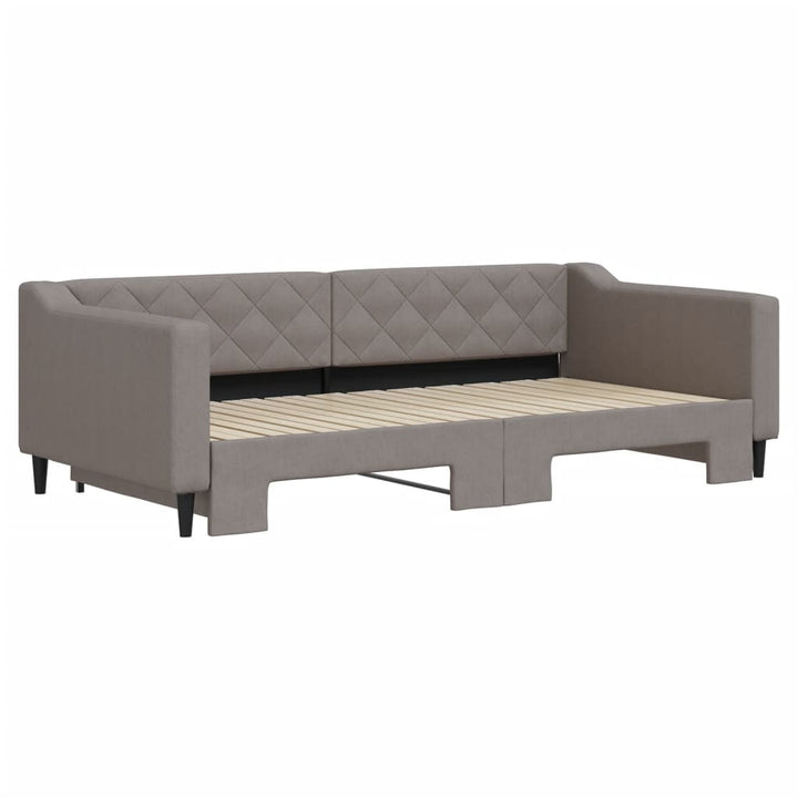 daybed med udtræk 100x200 cm stof gråbrun