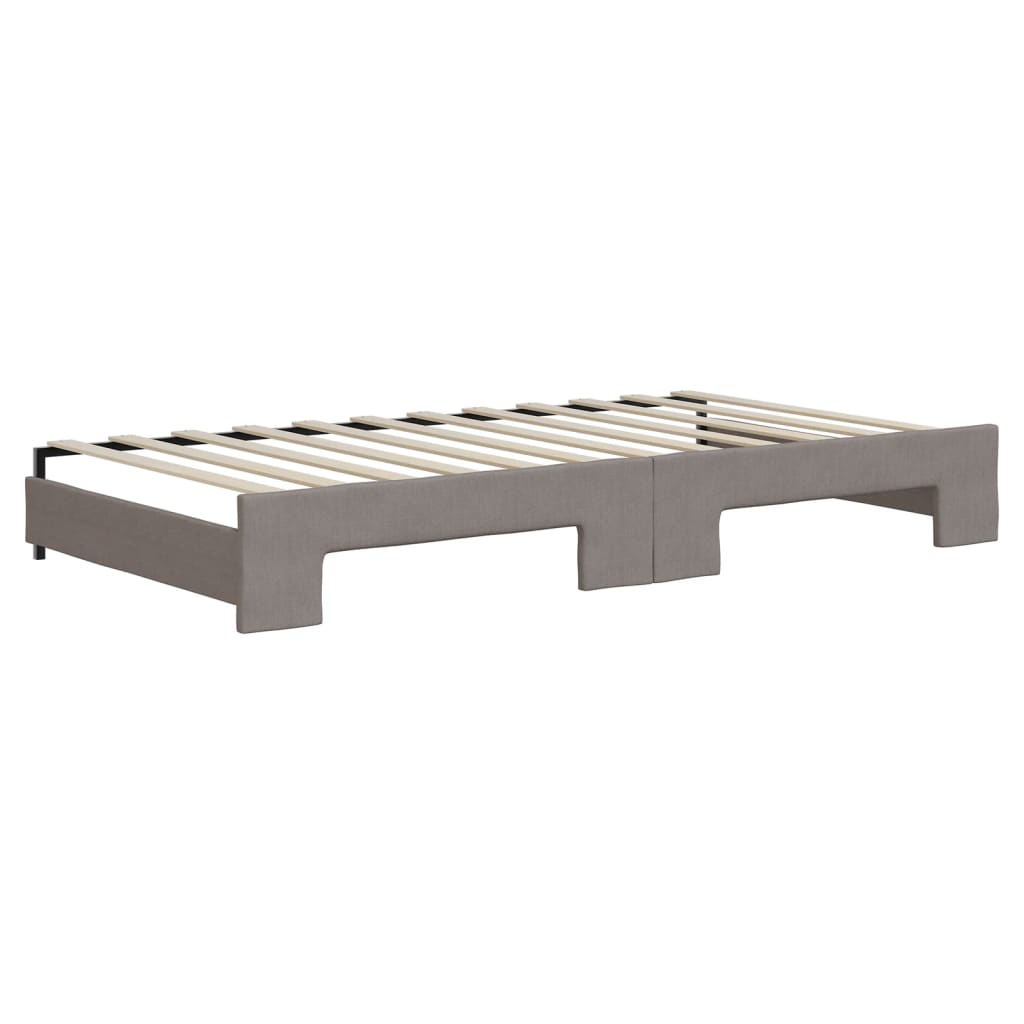 daybed med udtræk 100x200 cm stof gråbrun