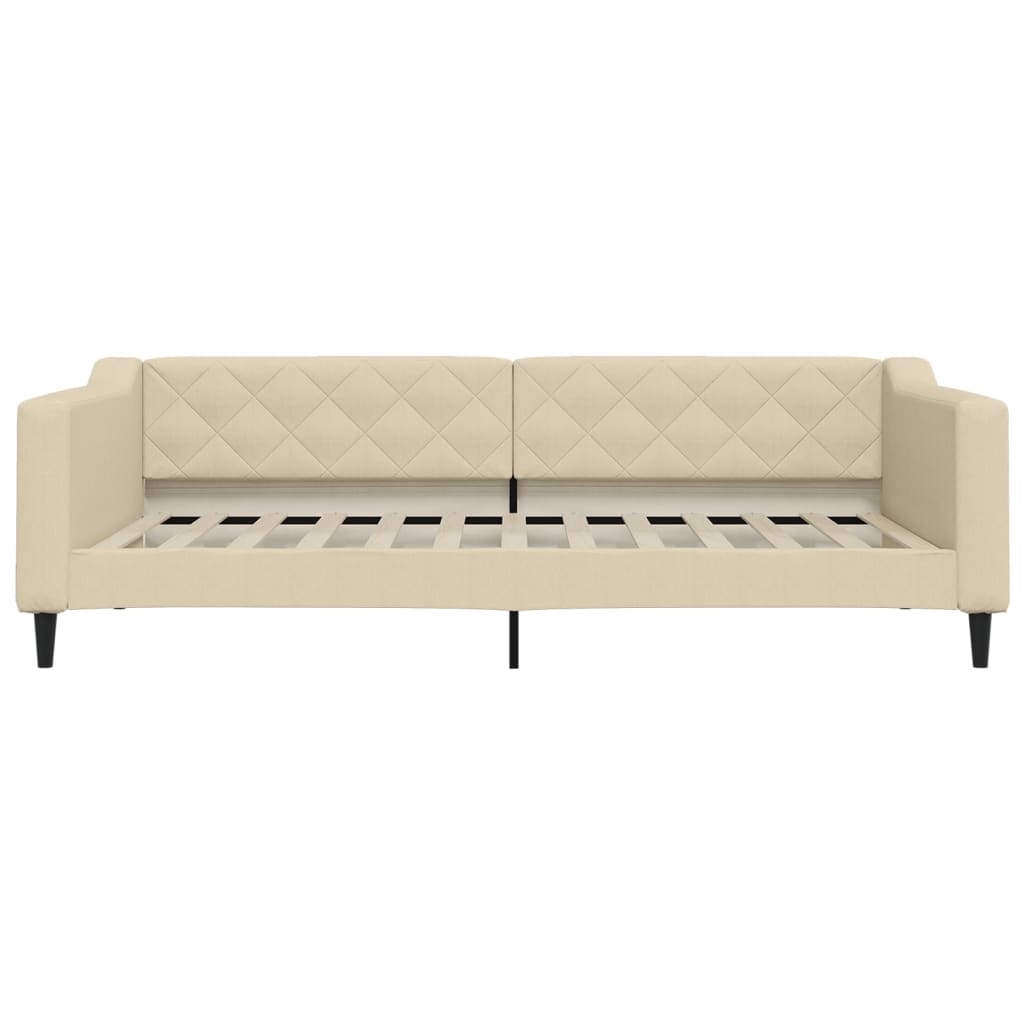 daybed med udtræk 100x200 cm stof cremefarvet