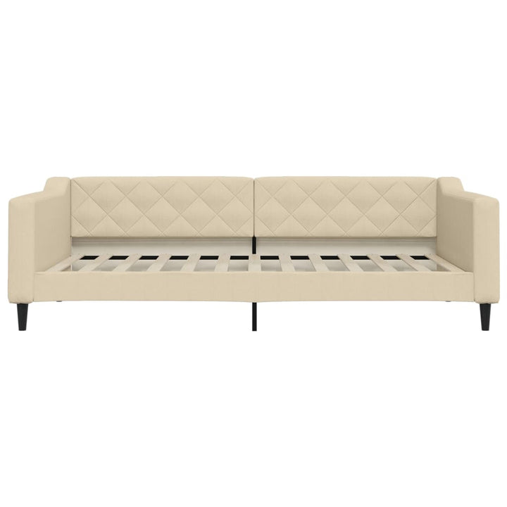 daybed med udtræk 100x200 cm stof cremefarvet