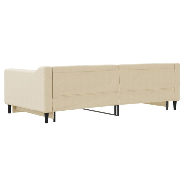 daybed med udtræk 100x200 cm stof cremefarvet