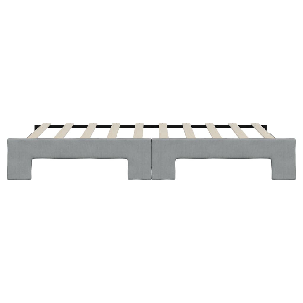 daybed med udtræk 90x190 cm stof lysegrå