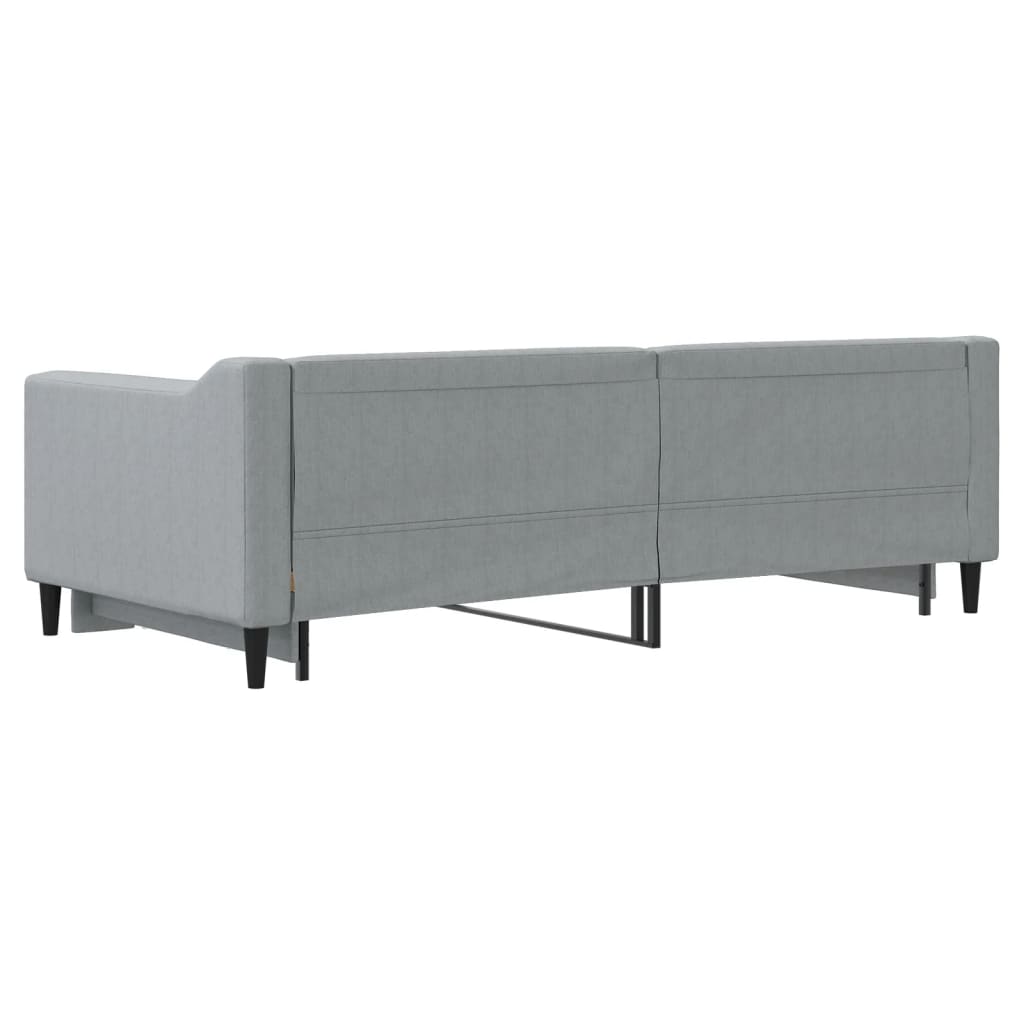 daybed med udtræk 90x190 cm stof lysegrå