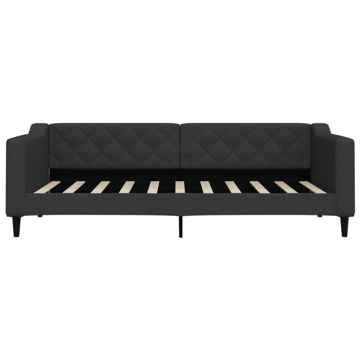 daybed med udtræk 90x190 cm stof sort