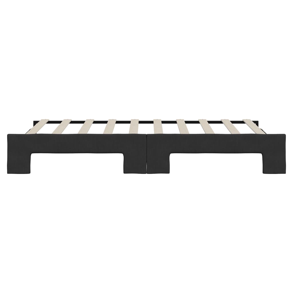 daybed med udtræk 90x190 cm stof sort