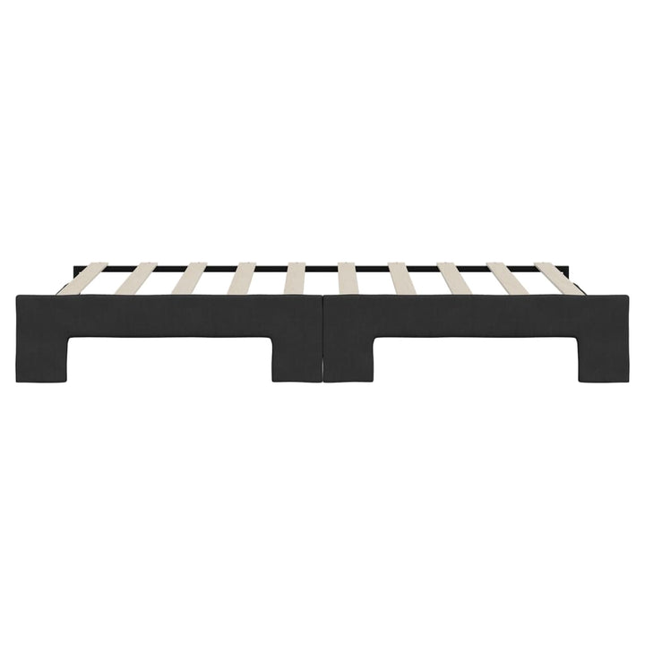 daybed med udtræk 90x190 cm stof sort