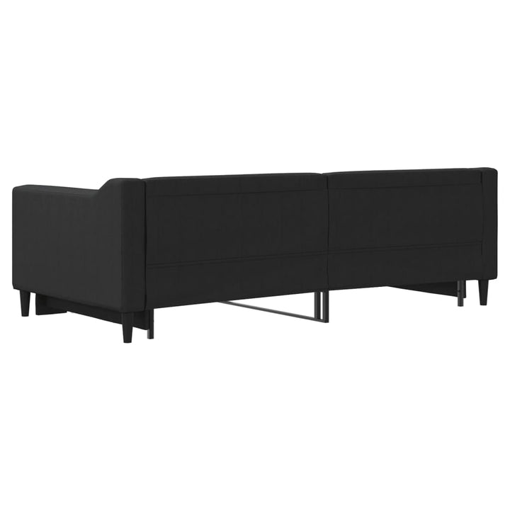 daybed med udtræk 90x190 cm stof sort