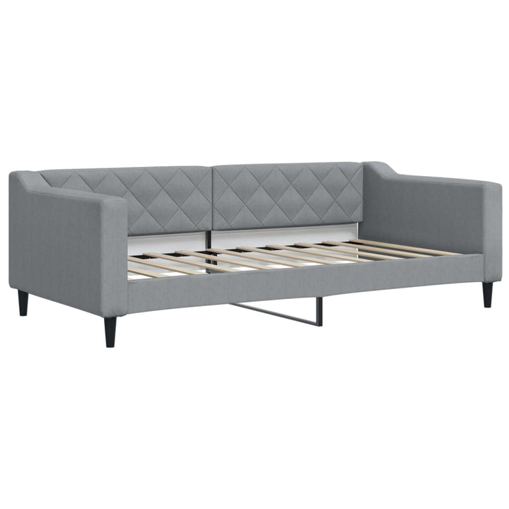 daybed med udtræk og madras 80x200 cm stof lysegrå