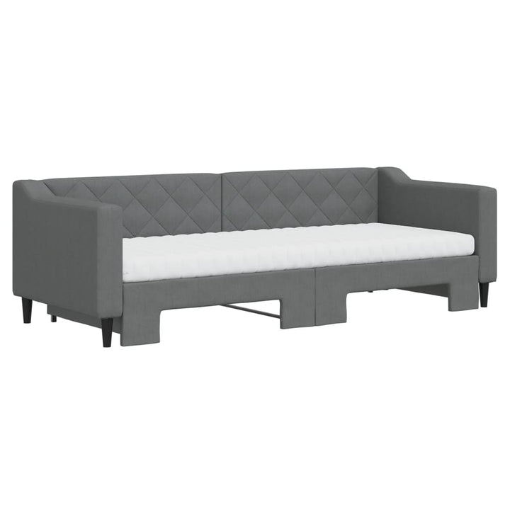 daybed med udtræk og madras 80x200 cm stof mørkegrå