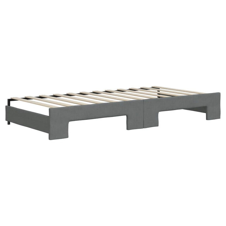 daybed med udtræk og madras 90x200 cm stof mørkegrå