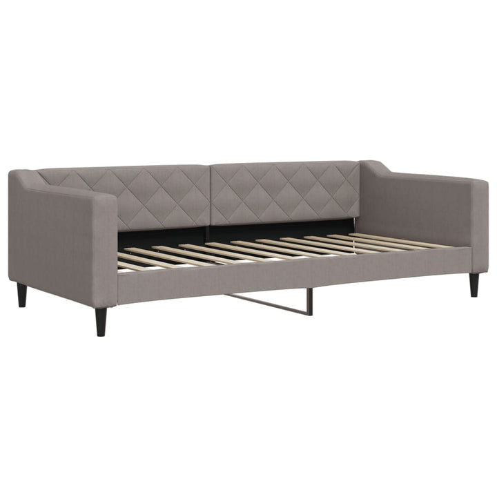 daybed med udtræk og madras 90x200 cm stof gråbrun