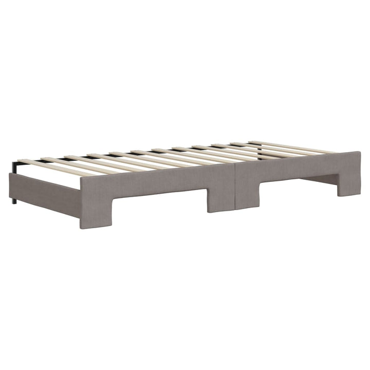 daybed med udtræk og madras 90x200 cm stof gråbrun