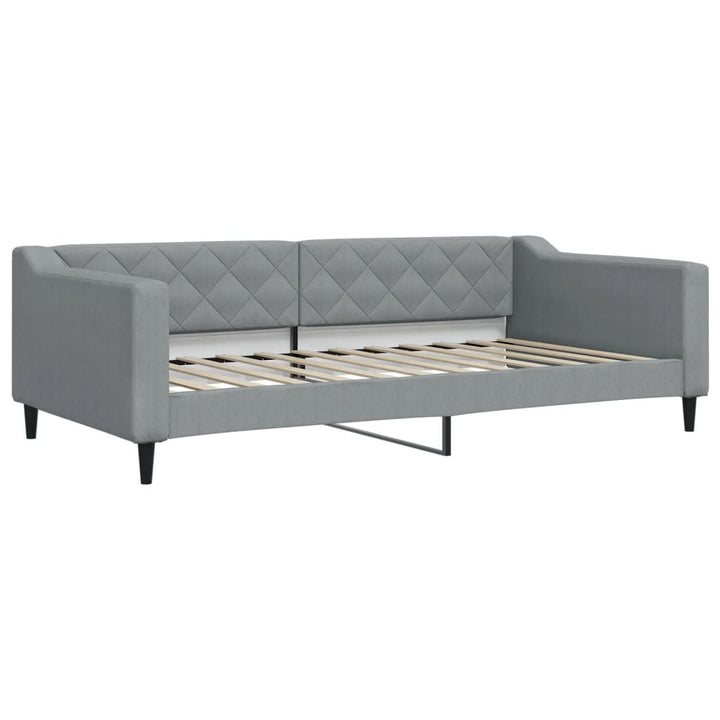 daybed med udtræk og madras 100x200 cm stof lysegrå