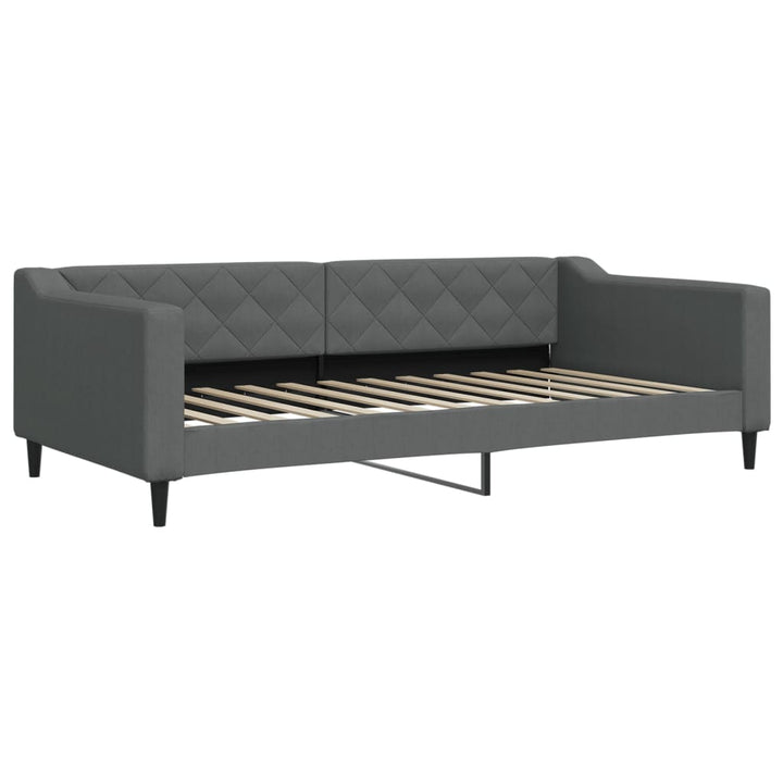 daybed med udtræk og madras 100x200 cm stof mørkegrå