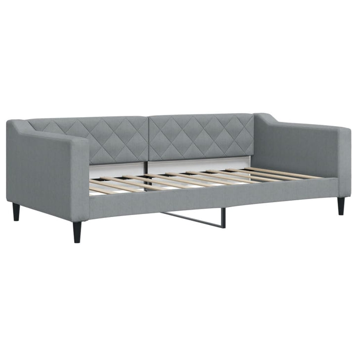 daybed med udtræk og madras 90x190 cm stof lysegrå