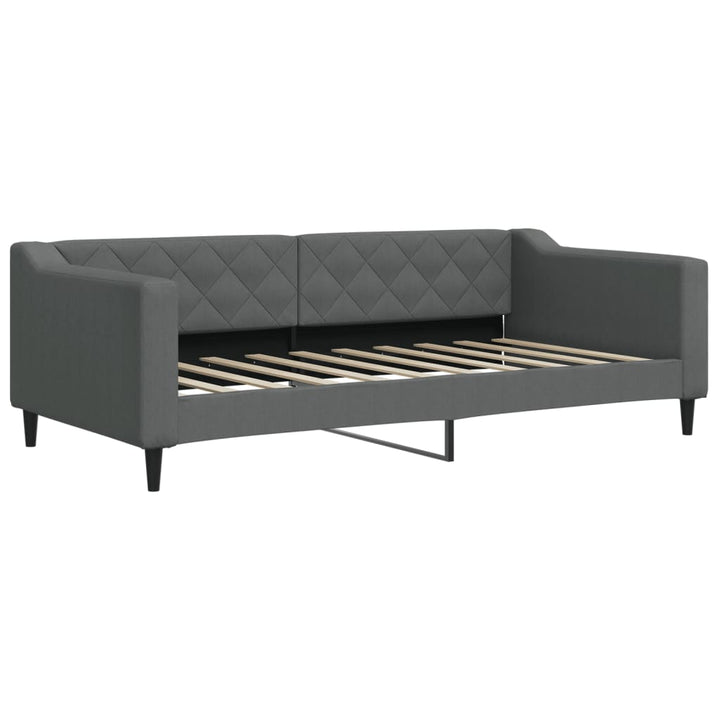 daybed med udtræk og madras 90x190 cm stof mørkegrå