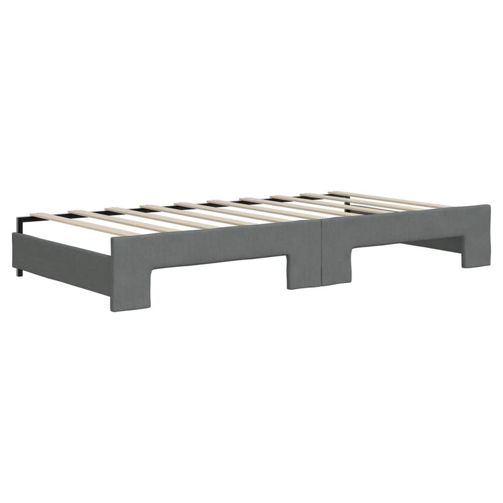 daybed med udtræk og madras 90x190 cm stof mørkegrå