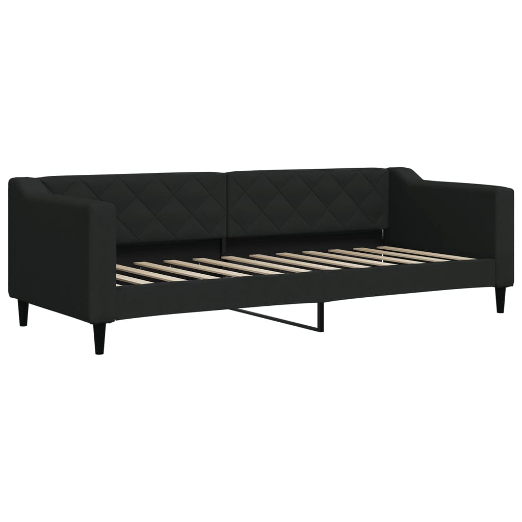 daybed med udtræk og skuffer 80x200 cm stof sort