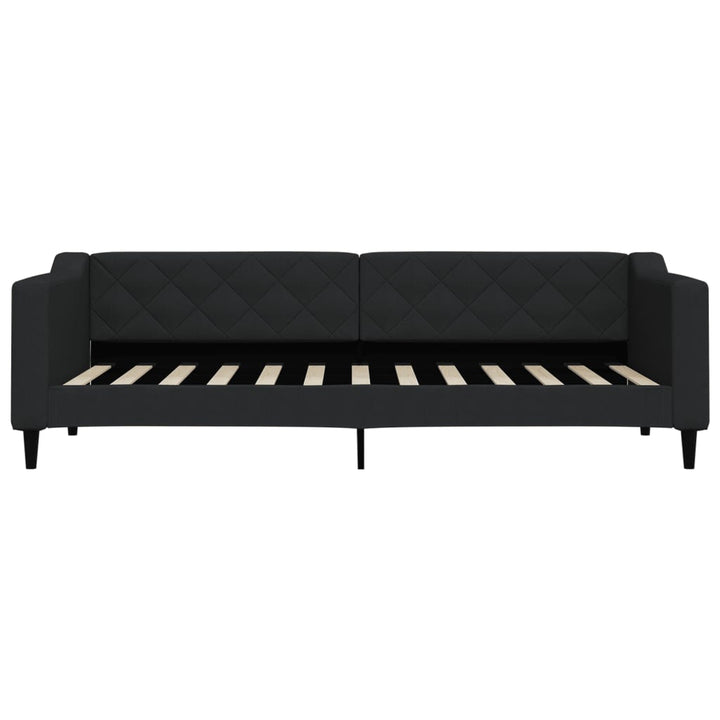 daybed med udtræk og skuffer 80x200 cm stof sort