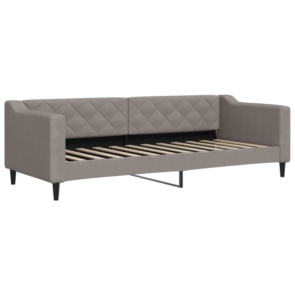 daybed med udtræk og skuffer 80x200 cm stof gråbrun