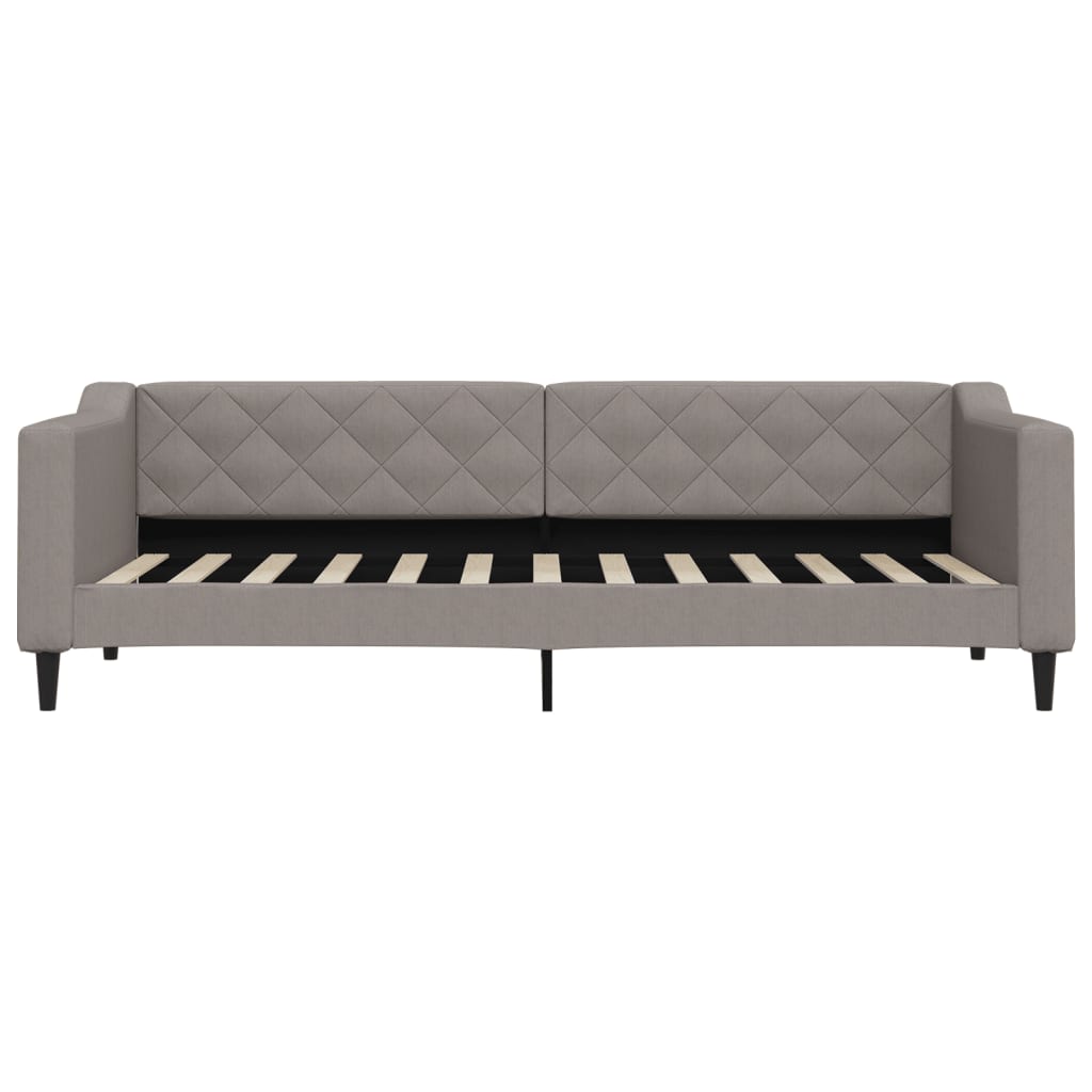 daybed med udtræk og skuffer 80x200 cm stof gråbrun