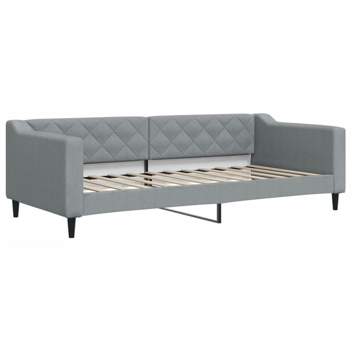 daybed med udtræk og skuffer 90x200 cm stof lysegrå