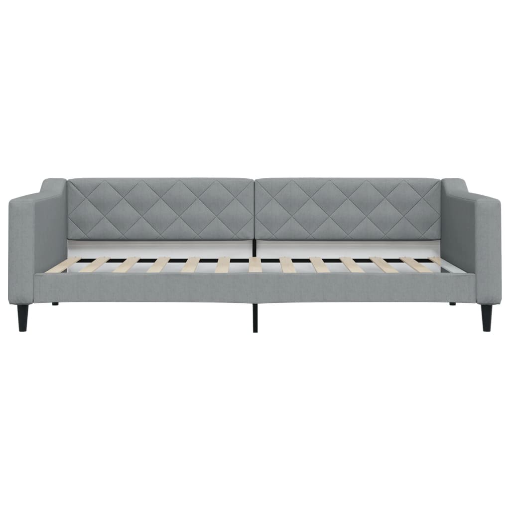 daybed med udtræk og skuffer 90x200 cm stof lysegrå