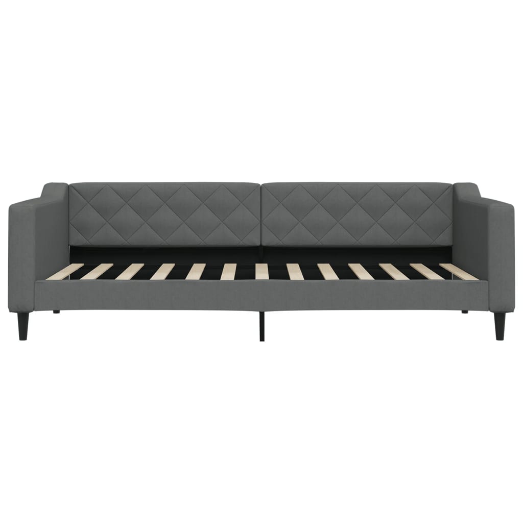 daybed med udtræk og skuffer 90x200 cm stof mørkegrå