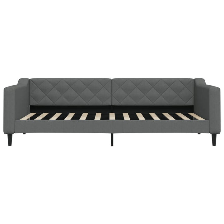 daybed med udtræk og skuffer 90x200 cm stof mørkegrå