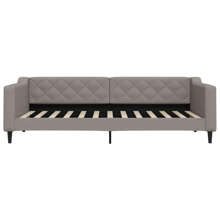 daybed med udtræk og skuffer 90x200 cm stof gråbrun