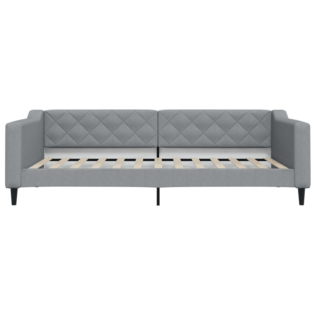 daybed med udtræk og skuffer 100x200 cm stof lysegrå