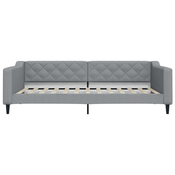 daybed med udtræk og skuffer 100x200 cm stof lysegrå