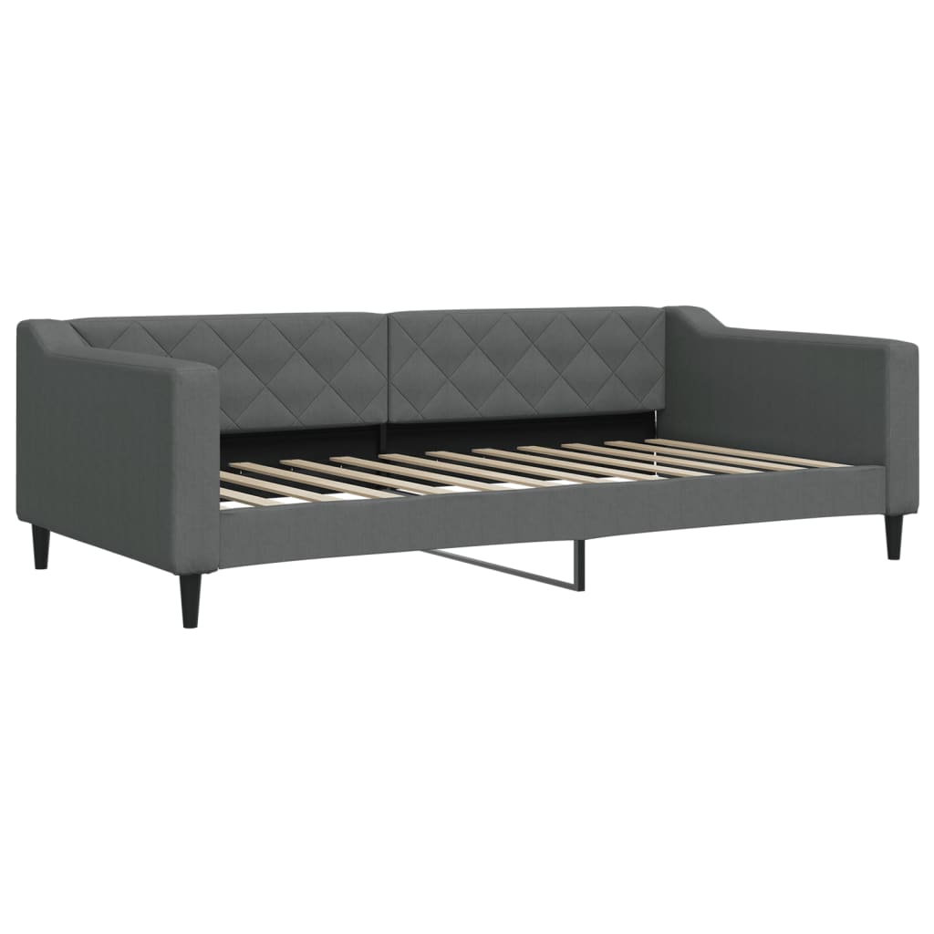 daybed med udtræk og skuffer 100x200 cm stof mørkegrå