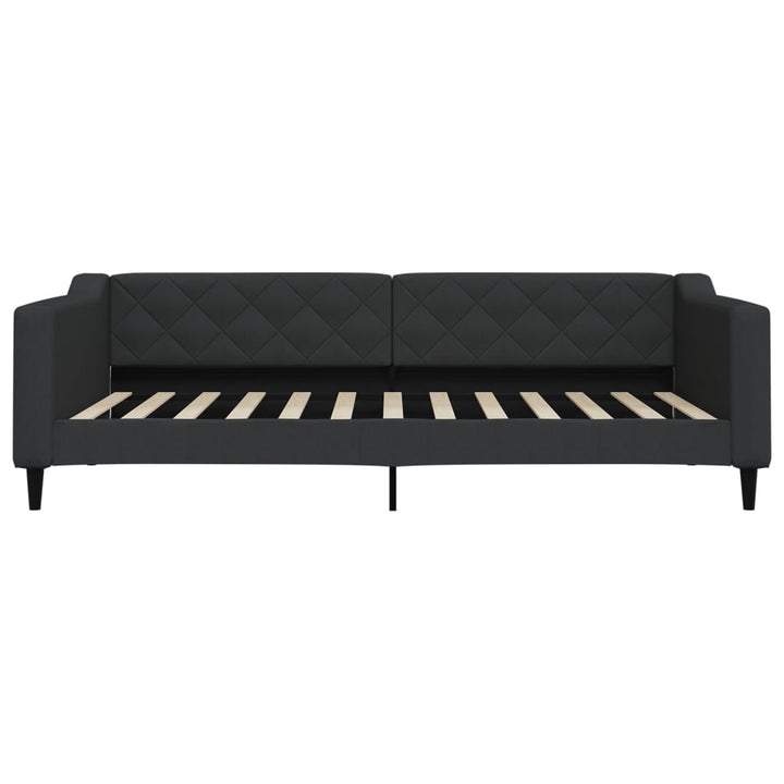 daybed med udtræk og skuffer 100x200 cm stof sort