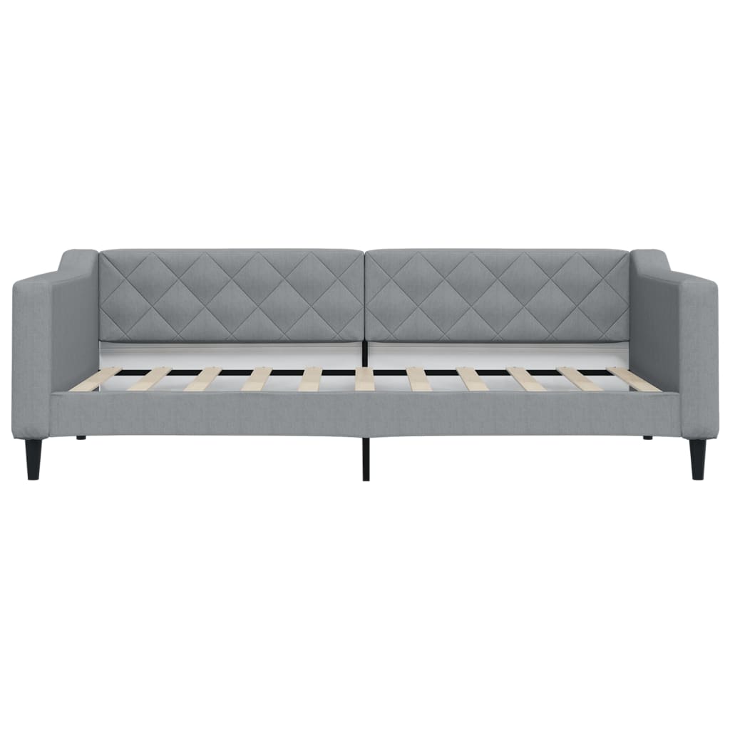 daybed med udtræk og skuffer 90x190 cm stof lysegrå