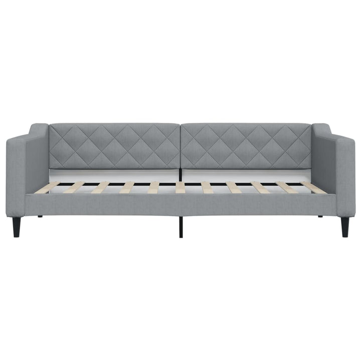 daybed med udtræk og skuffer 90x190 cm stof lysegrå